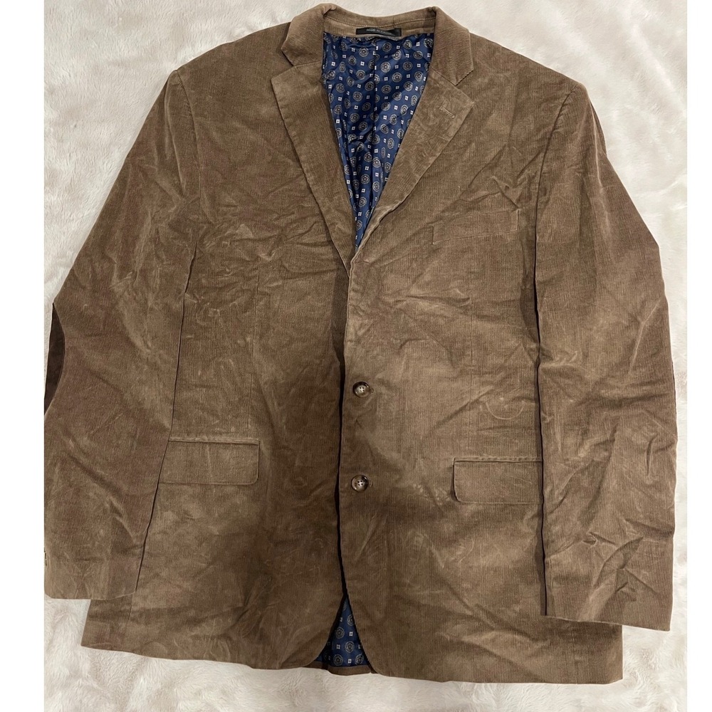Lauren Ralph Lauren Mens Corduroy Blazer Elbow Patches Brown 44L